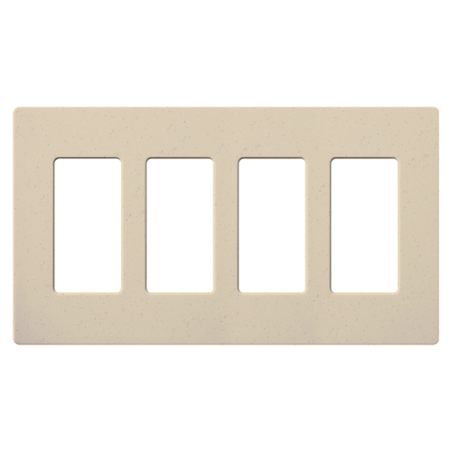 Claro Wallplate, Satin Finish, Four-gang in stone