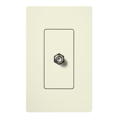 Claro, Satin, Single Cable TV Jack in biscuit