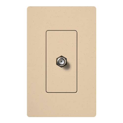 Claro, Satin, Single Cable TV Jack in desert stone