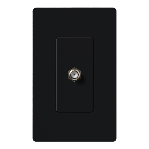 Claro, Satin, Single Cable TV Jack in midnight