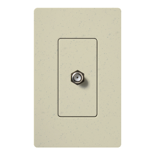 Claro, Satin, Single Cable TV Jack in stone