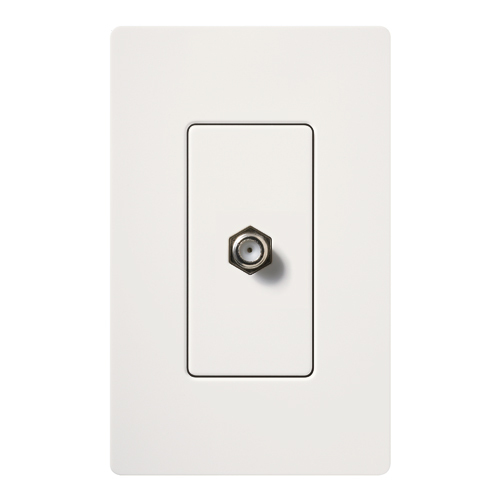 Claro, Satin, Single Cable TV Jack in snow
