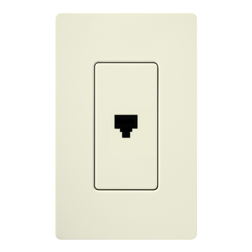 Claro, Satin, Single Telephone Jack in biscuit