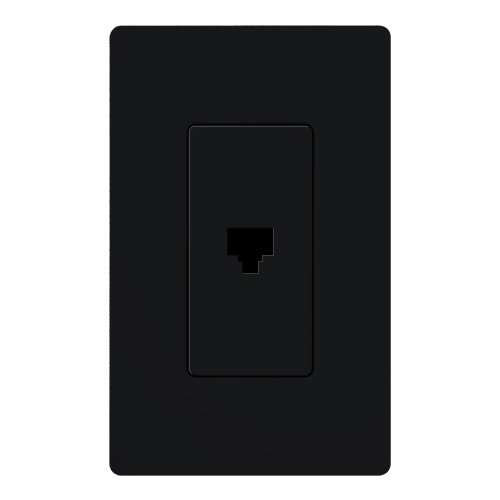 Claro, Satin, Single Telephone Jack in midnight