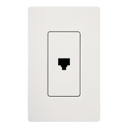 Claro, Satin, Single Telephone Jack in snow