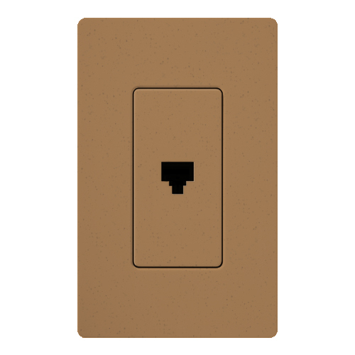 Claro, Satin, Single Telephone Jack in terracotta