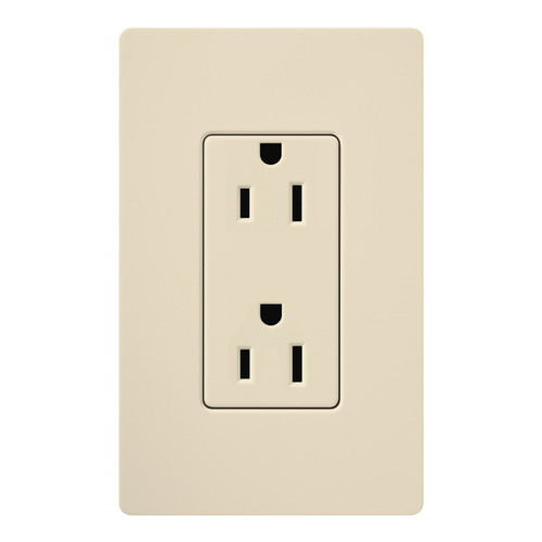 Claro, Satin, Receptacle, 125V/15A in eggshell