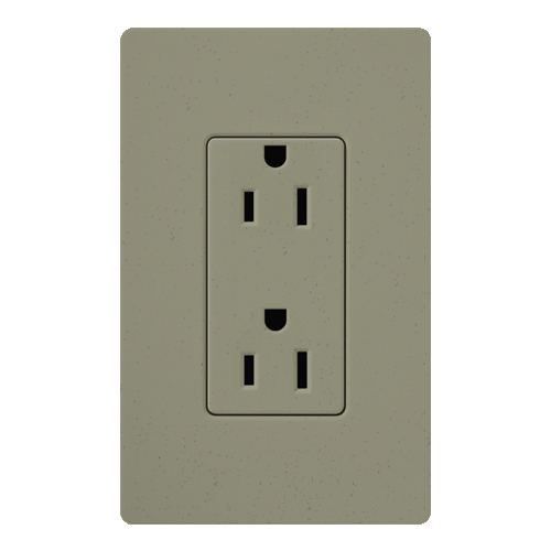 Claro, Satin, Receptacle, 125V/15A in greenbriar
