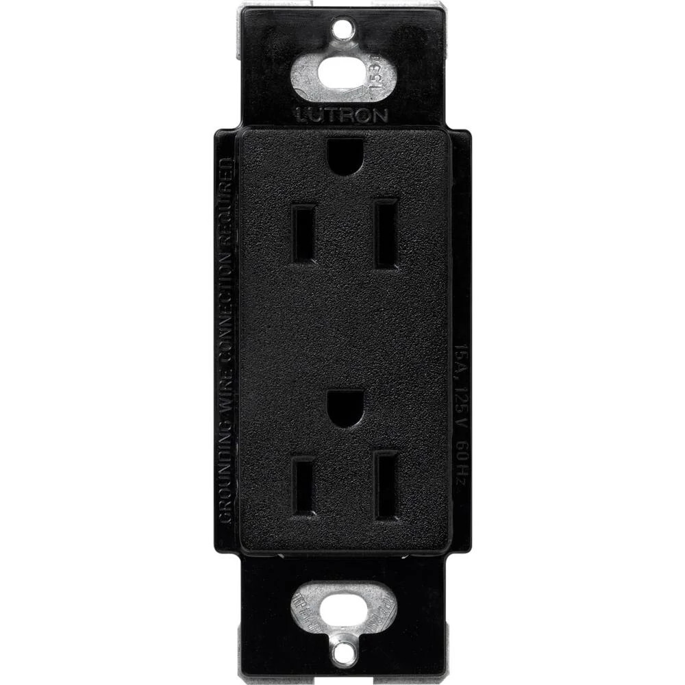 Lutron Claro 15 Amp Duplex Outlet, Midnight