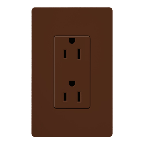 Claro, Satin, Receptacle, 125V/15A in sienna