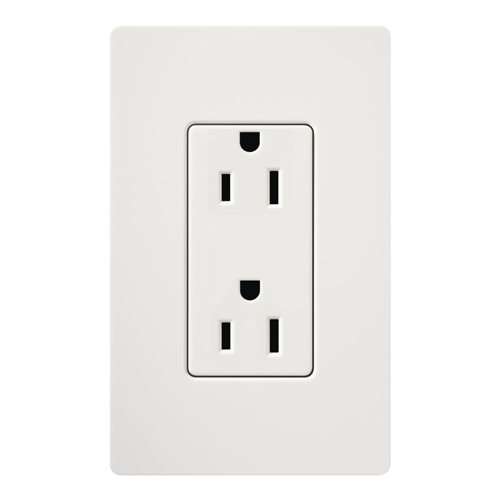 Claro, Satin, Receptacle, 125V/15A in snow
