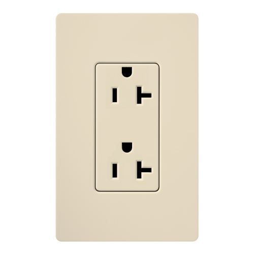 Claro, Satin, Receptacle, 125V/20A in Eggshell