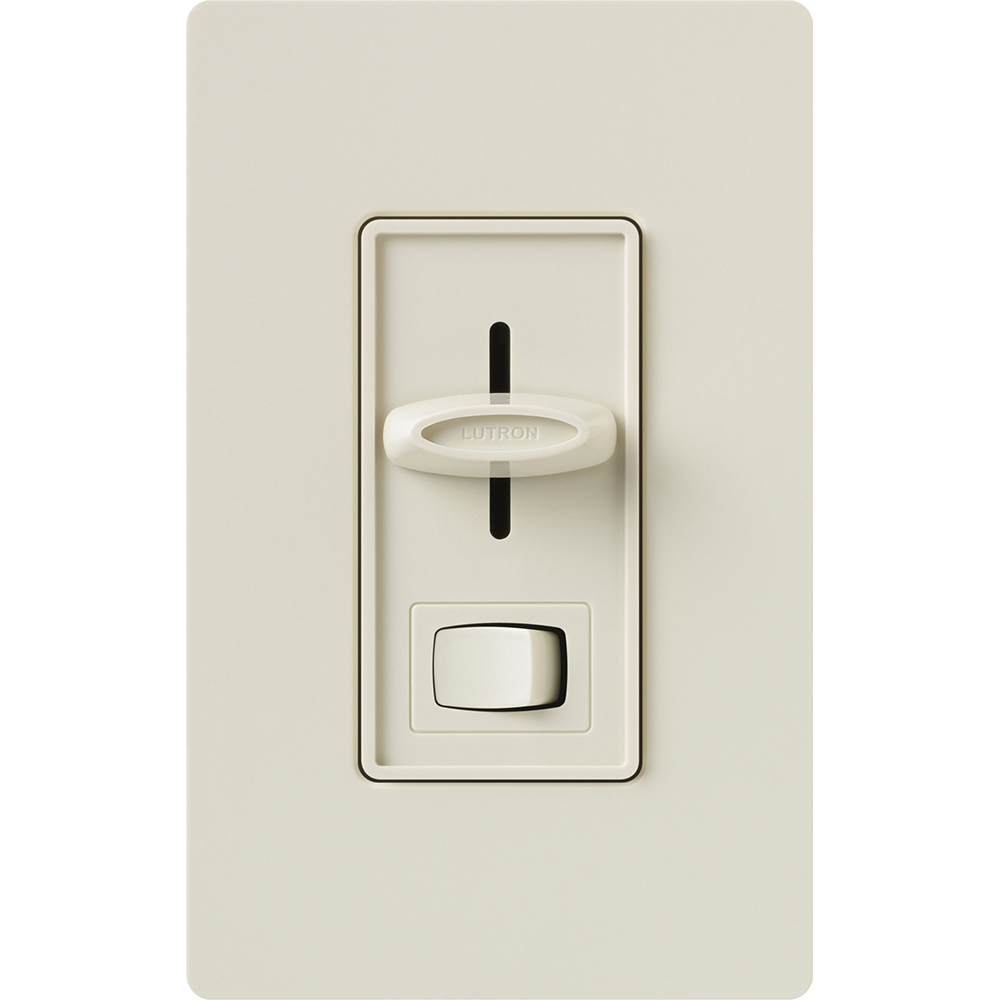 Skylark Dimmer with On/Off Switch, Electronic Low-Voltage, Single-pole, preset, 120V/300W in light almond