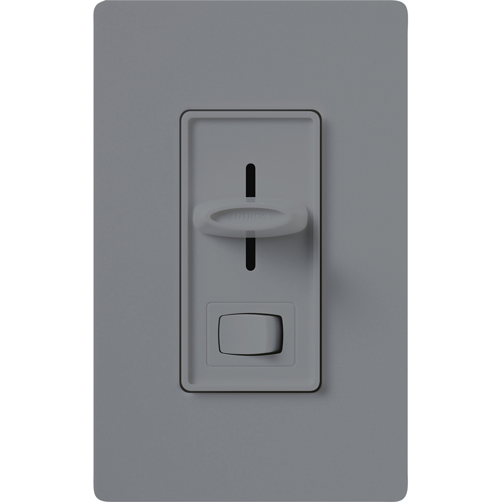 Skylark Dimmer with On/Off Switch, Fluorescent or LED Dimming with 3-Wire Ballasts and Drivers, 3-way, 277V/6A in gray