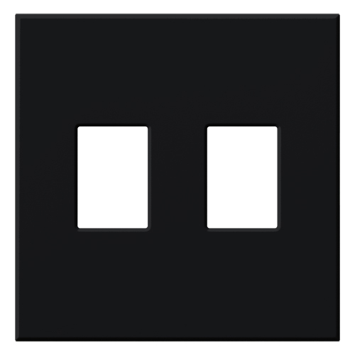 Single-gang VWP Series WallPlate for Vareo, Nova T and GRAFIK Eye Wallstation, Two-gang for 2 dimmers or switches in black