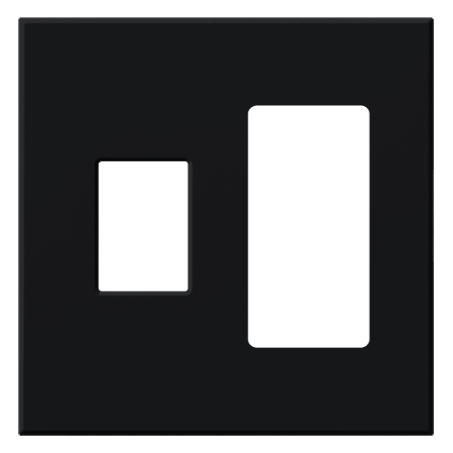 Multigang VWP Series Wallplate for Vareo, Nova T and GRAFIK Eye Wallstation, Two-gang for one dimmer or switch and one accessory in black