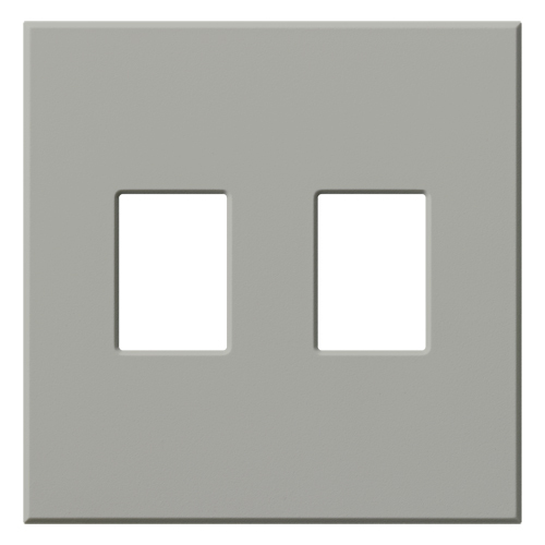 Single-gang VWP Series WallPlate for Vareo, Nova T and GRAFIK Eye Wallstation, Two-gang for 2 dimmers or switches in gray