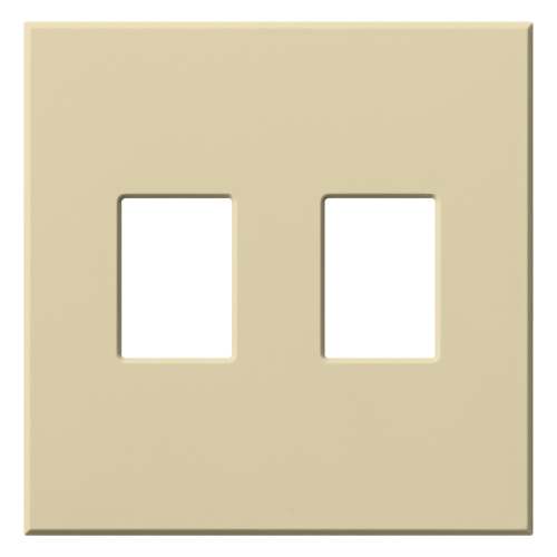 Single-gang VWP Series WallPlate for Vareo, Nova T and GRAFIK Eye Wallstation, Two-gang for 2 dimmers or switches in ivory