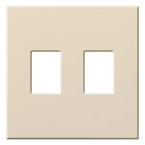 Single-gang VWP Series WallPlate for Vareo, Nova T and GRAFIK Eye Wallstation, Two-gang for 2 dimmers or switches in light almond