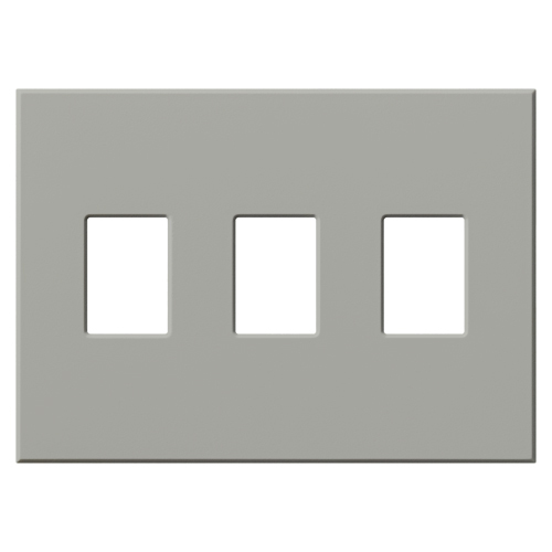 Multigang VWP Series Wallplate for Vareo, Nova T and GRAFIK Eye Wallstation, Three-gang for 3 dimmers or switches in gray