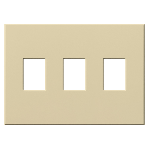 Multigang VWP Series Wallplate for Vareo, Nova T and GRAFIK Eye Wallstation, Three-gang for 3 dimmers or switches in ivory