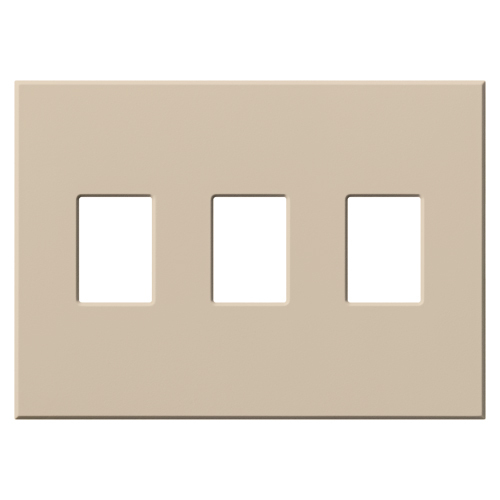 Multigang VWP Series Wallplate for Vareo, Nova T and GRAFIK Eye Wallstation, Three-gang for 3 dimmers or switches in taupe