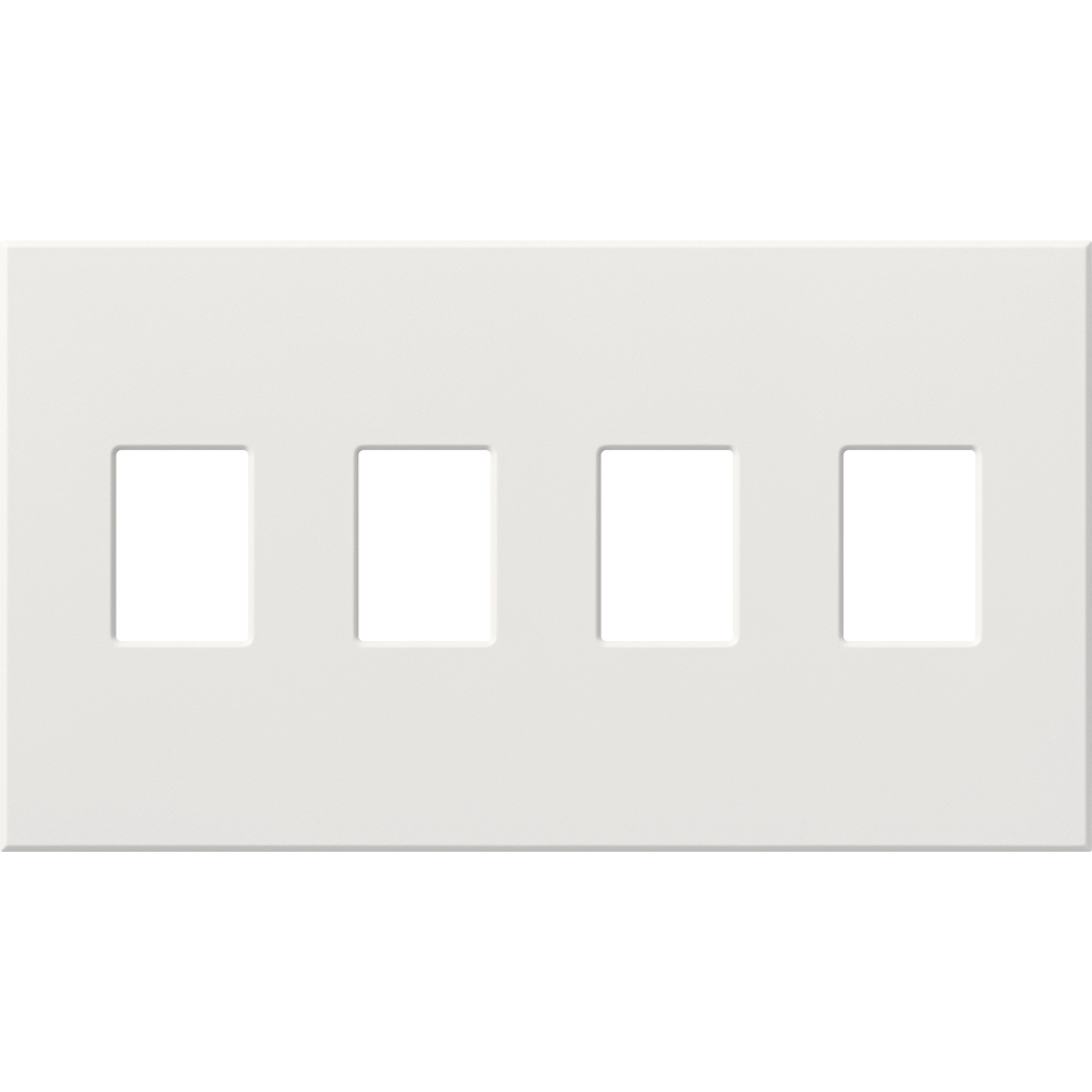 Multigang VWP Series Wallplate for Vareo, Nova T and GRAFIK Eye Wallstation, Four-gang for 4 dimmers or switches in white