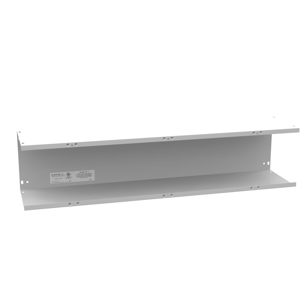 8x36x8 Screw Cover Wireway Type 1 UL Listed Steel No Knockouts ANSI 61 Gray