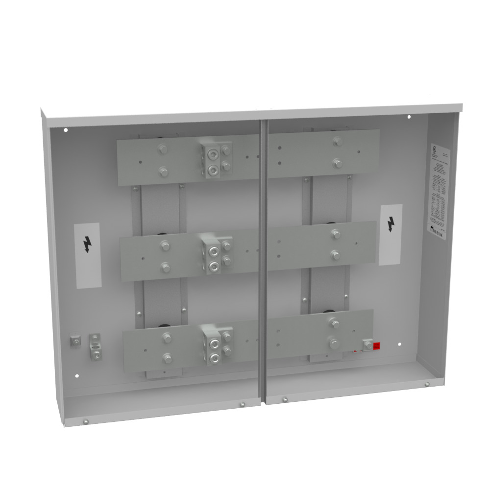 600 AMP 1PH 600 VOLT 36IN-26.75IN 6.5IN PNTD STL LIFT OFF SCR FRONTS 2 LUGS PER LND - 4-600 kcmil 50 AIC 3 POS