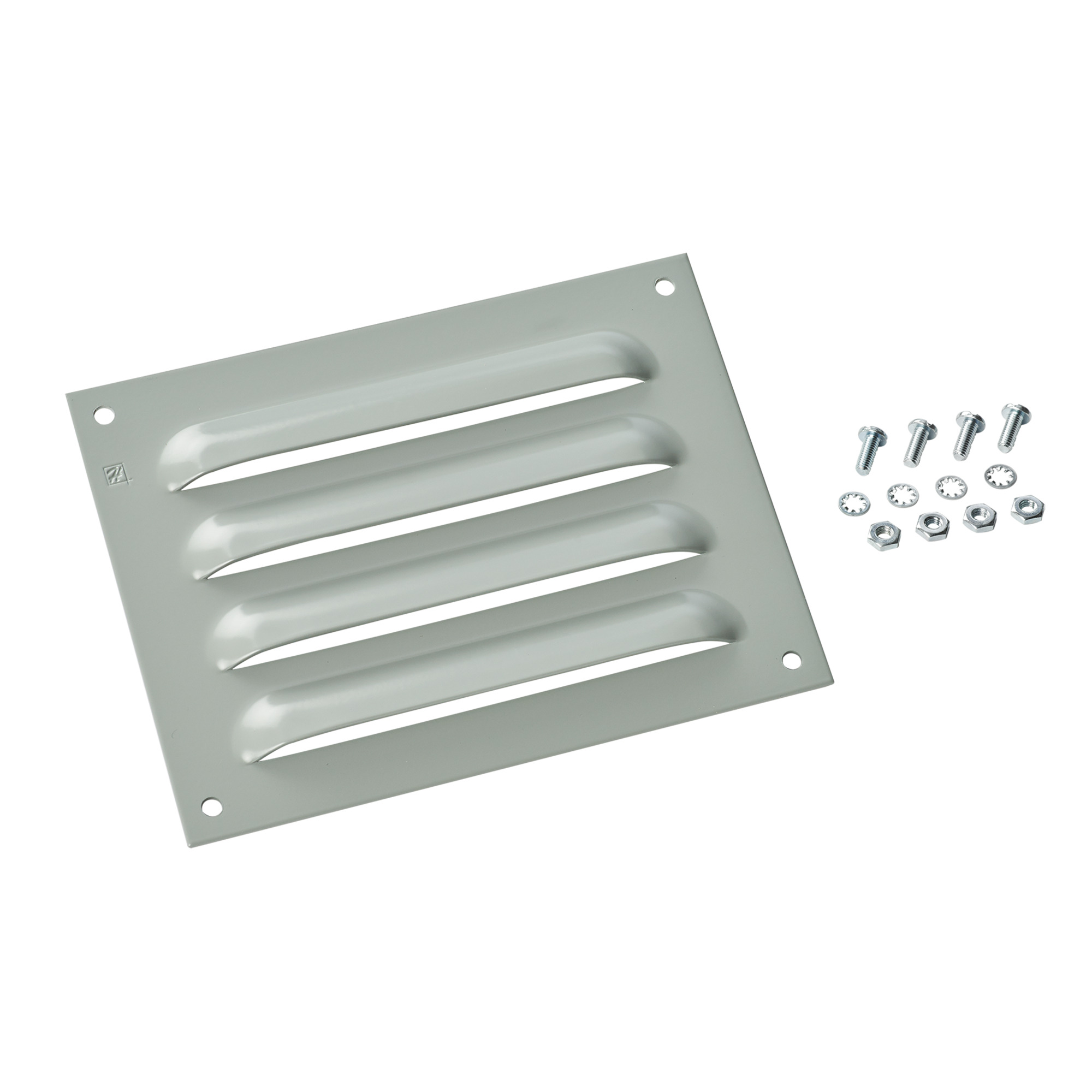Louver Plate Kit, 3.88x4.50 inch, Gray ANSI 61, Mild Steel