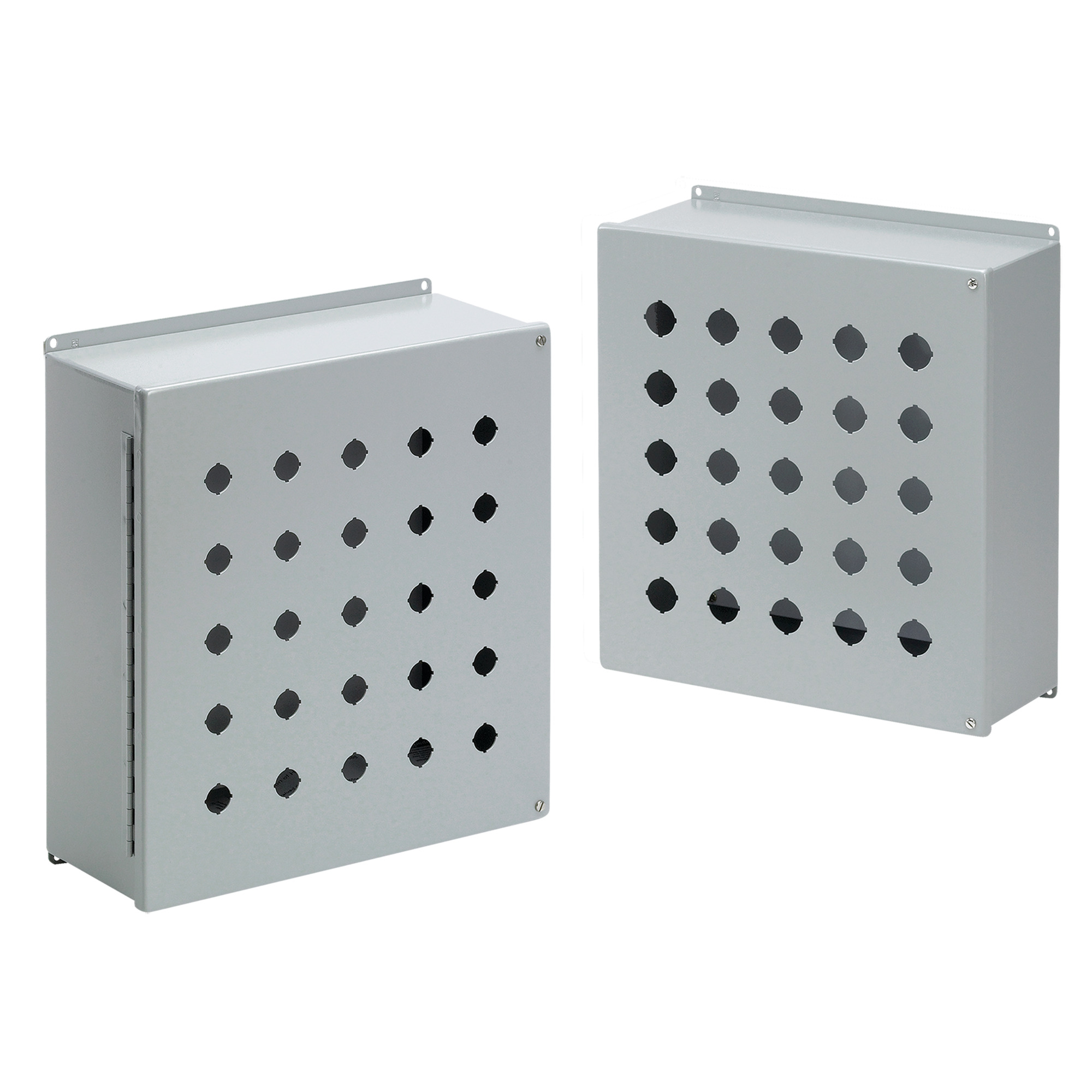 Extra-Large Pushbutton Enclosures Type 12, 30PBx30.5mm, Gray, Steel