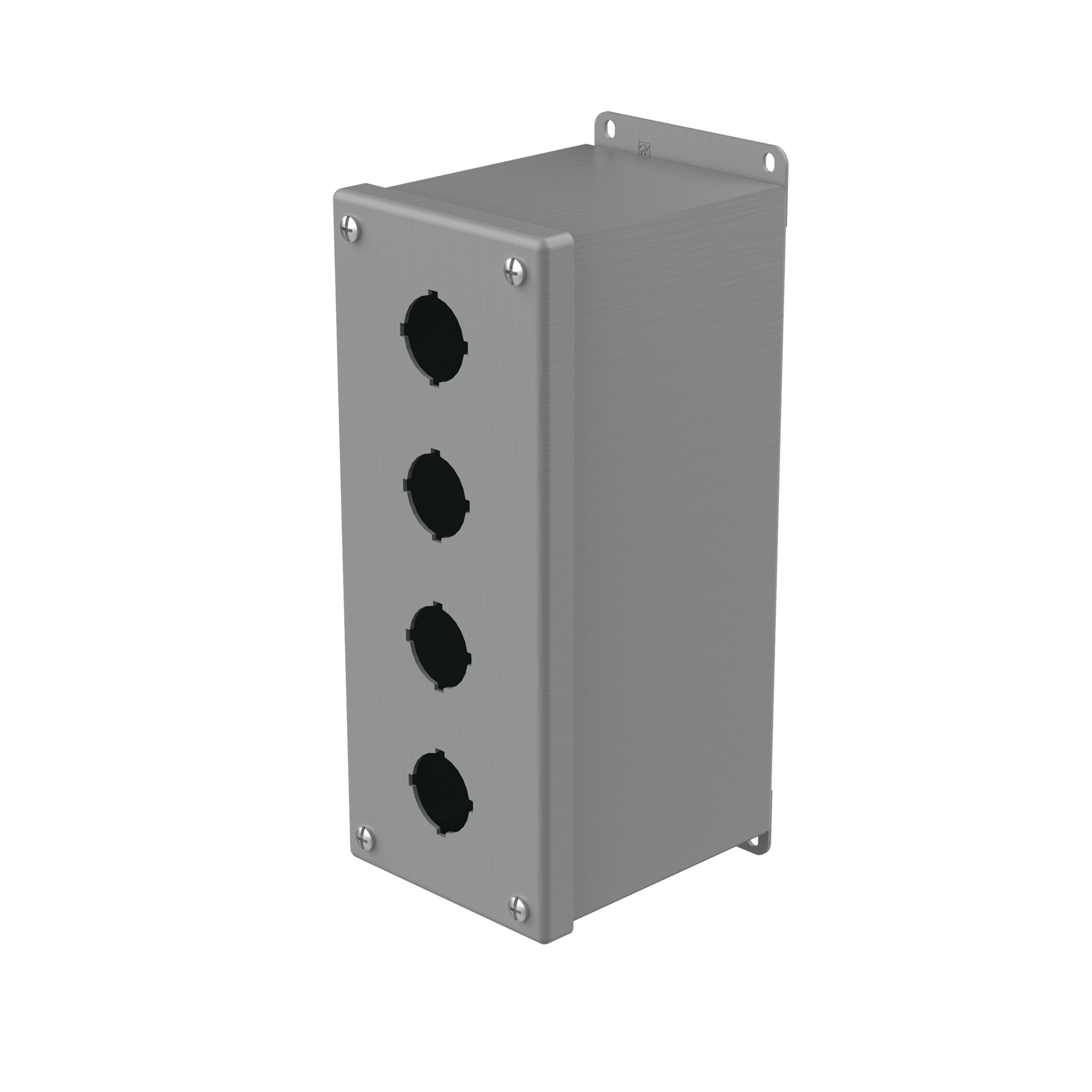 Extra-Deep Pushbutton Enclosure Type 12, 4PBx30.5mm, Gray, Steel