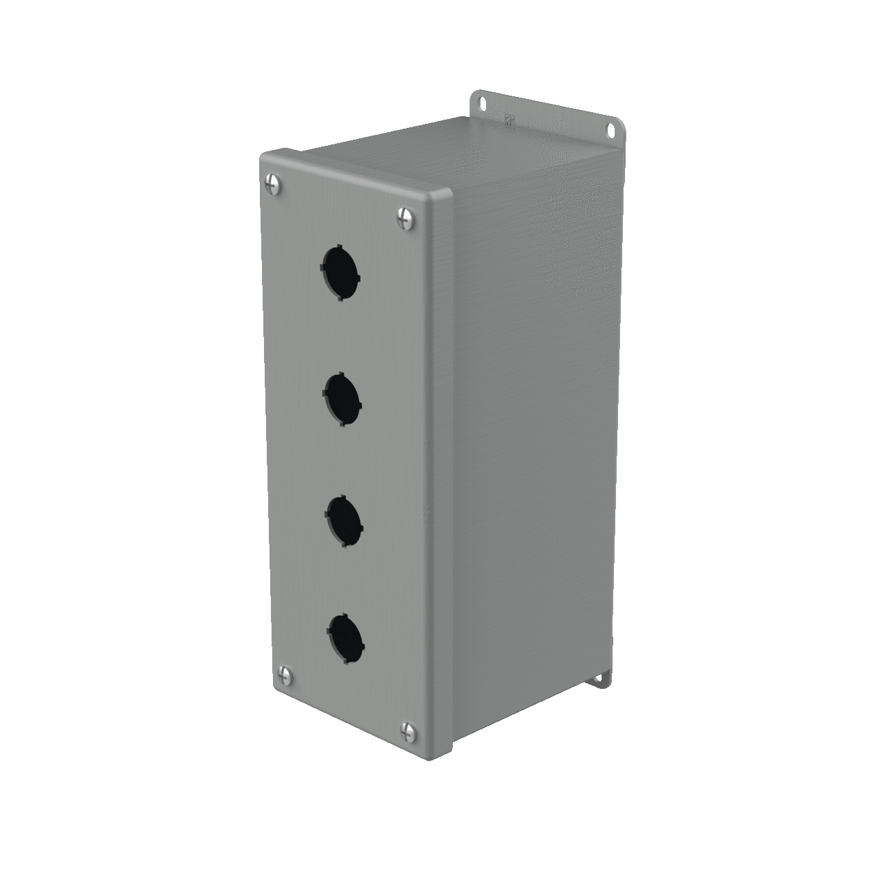 Extra-Deep Pushbutton Portrait Enclosure Type 12, 4PBx22.5mm, Gray, Steel