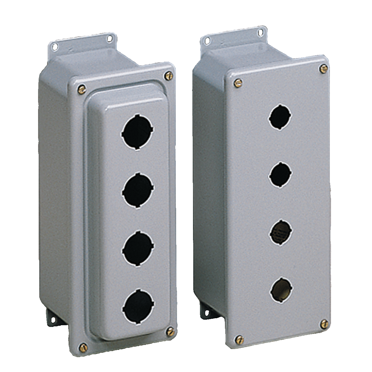 Drawn Pushbutton Enclosures Type 4, 1PBx22.5mm; 5.75x4.00x3.75, Gray, Steel