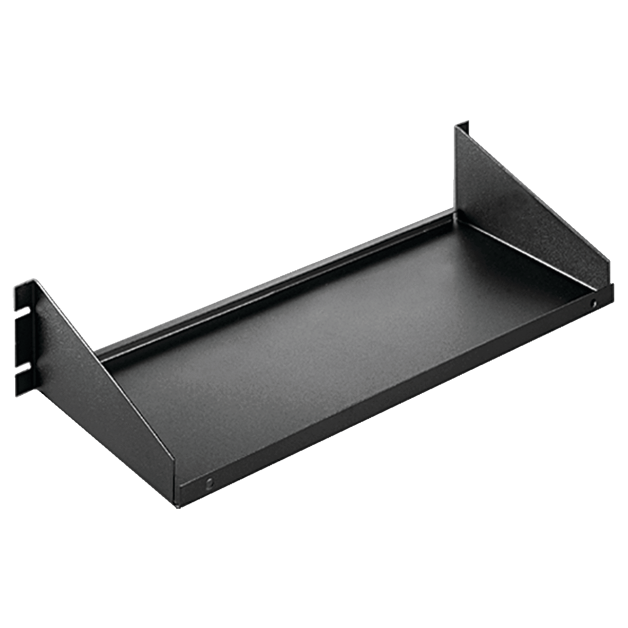 Single-Sided Shelf Solid 75 (34kg) Load Rating, 19.00x8.00, Black, Mild Steel