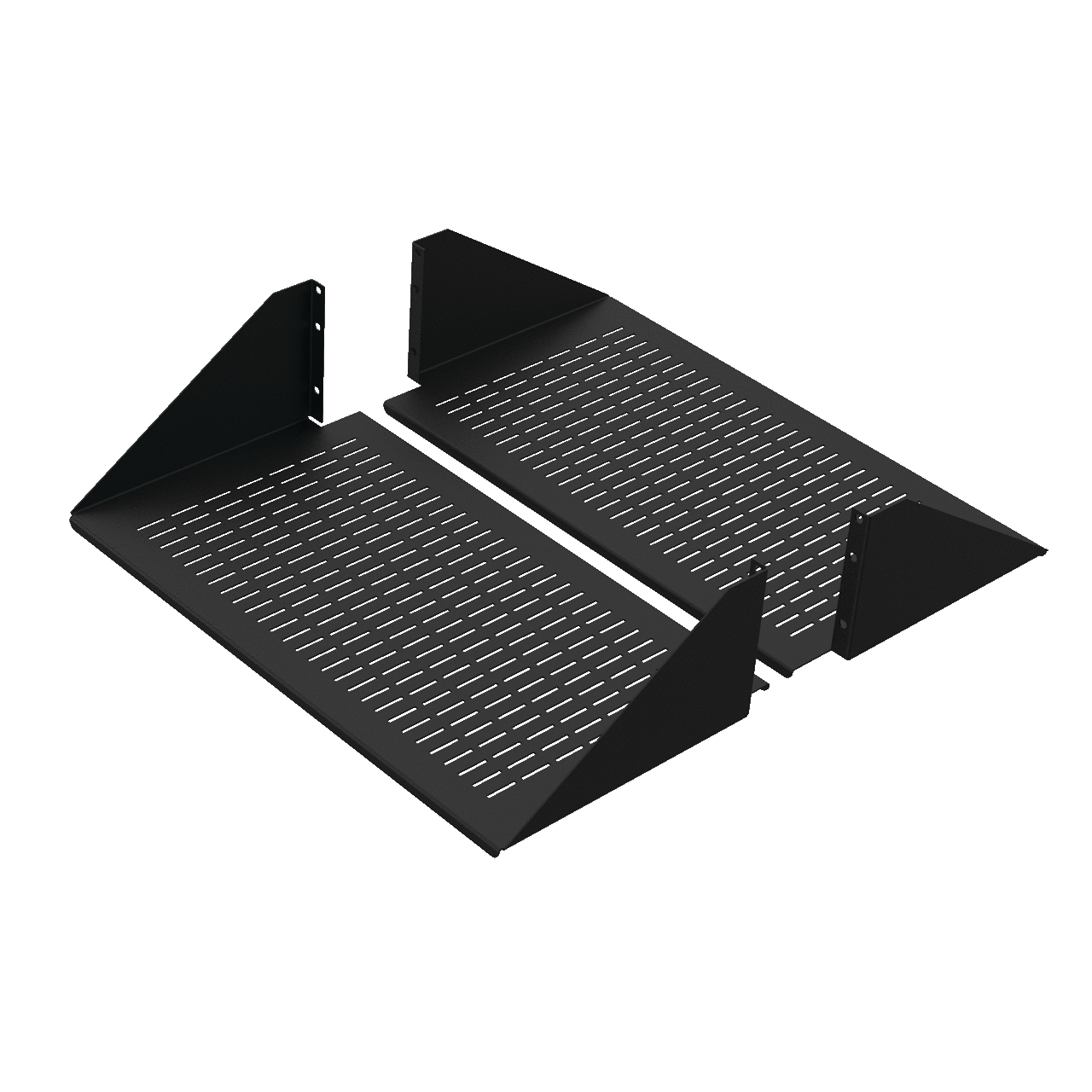 Double-Sided Steel Vented Shelf, fits 19-in LAN R, Black, Steel