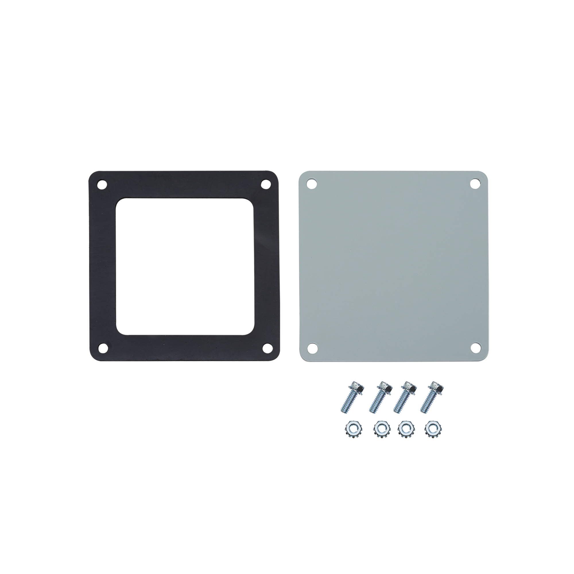 Closure Plate Feed-Through Wireway, 2.50x2.50, Gray, Mild Steel