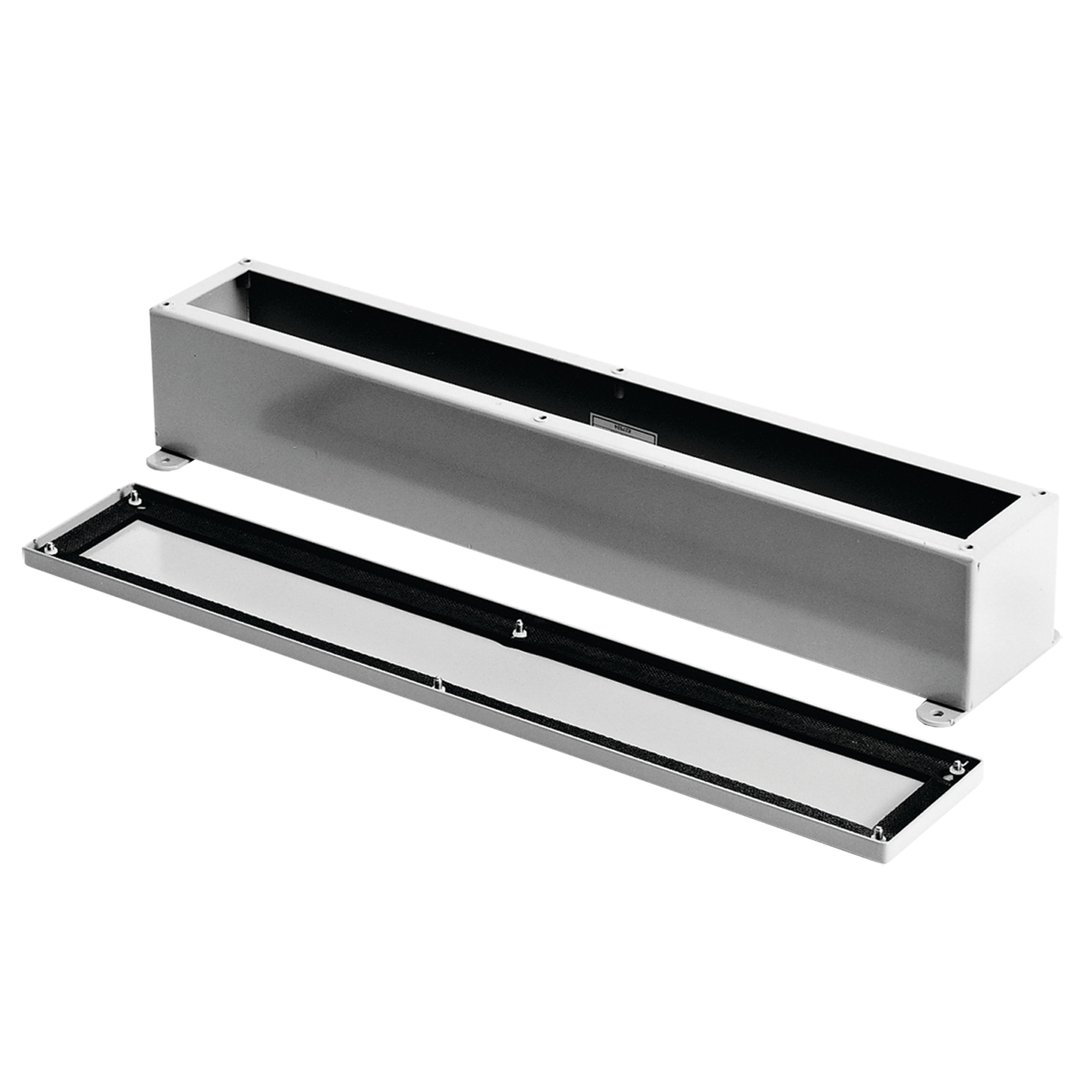Screw Cover Wiring Trough Type 12, 4.00x4.00x30.00, Gray, Steel