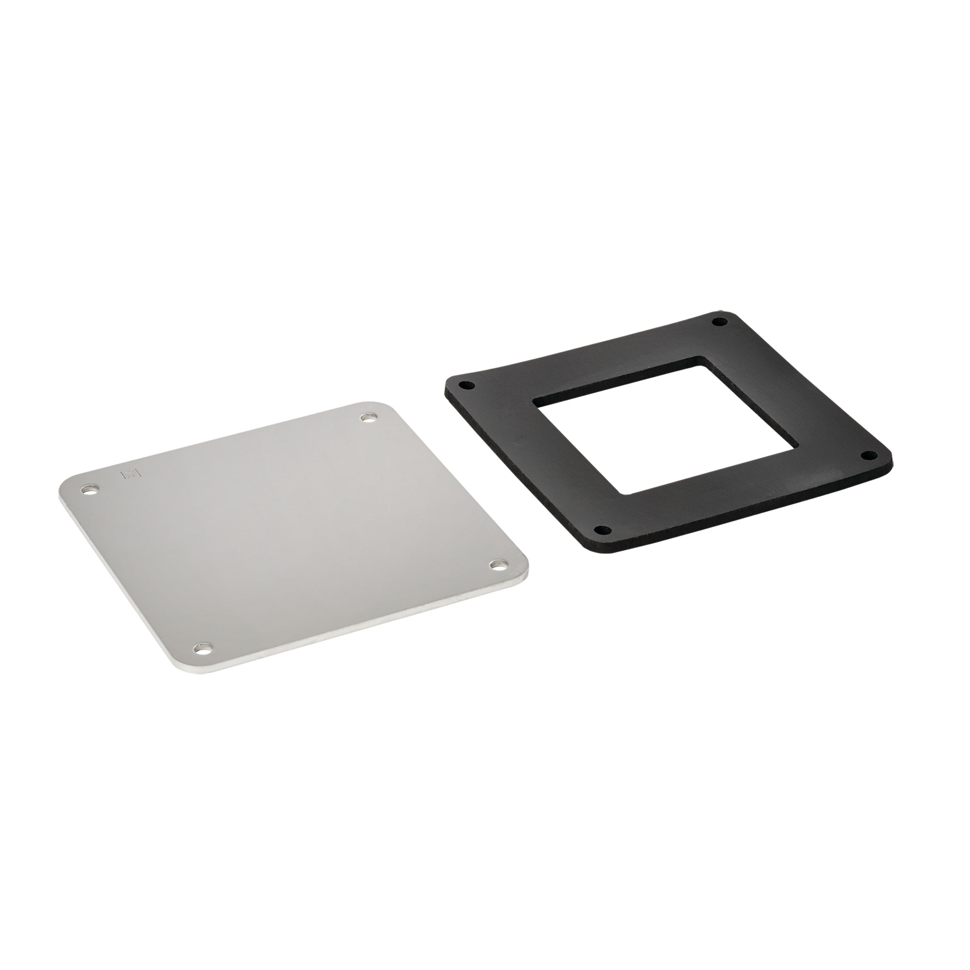 Closure Plate Feed-Through Wireway, 4.00x4.00, Brushed, Stainless Steel 304