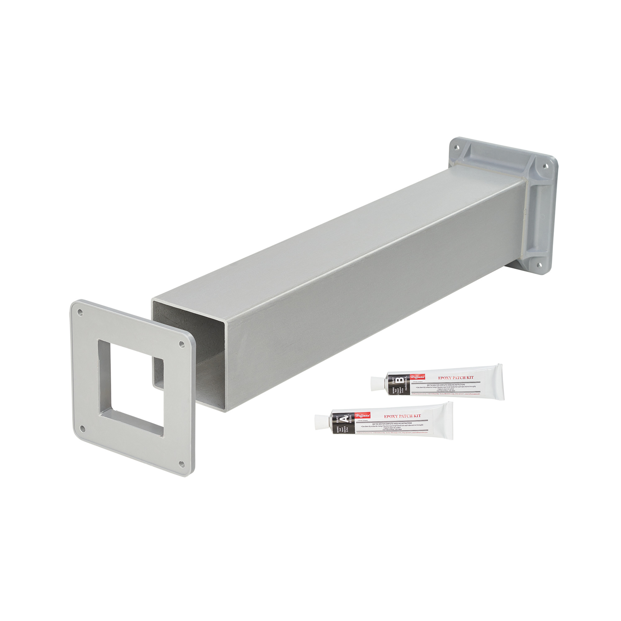 Cutoff Fitting Feed-Through, 4.00x4.00, Gray, Fiberglass