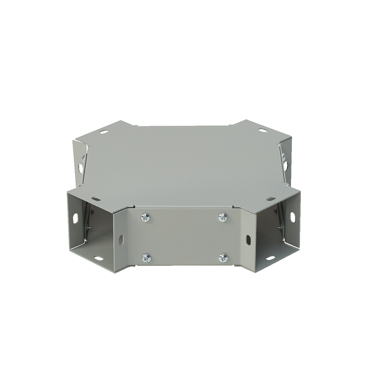 Cross Fitting, fits 4.00x4.00, Gray, Steel
