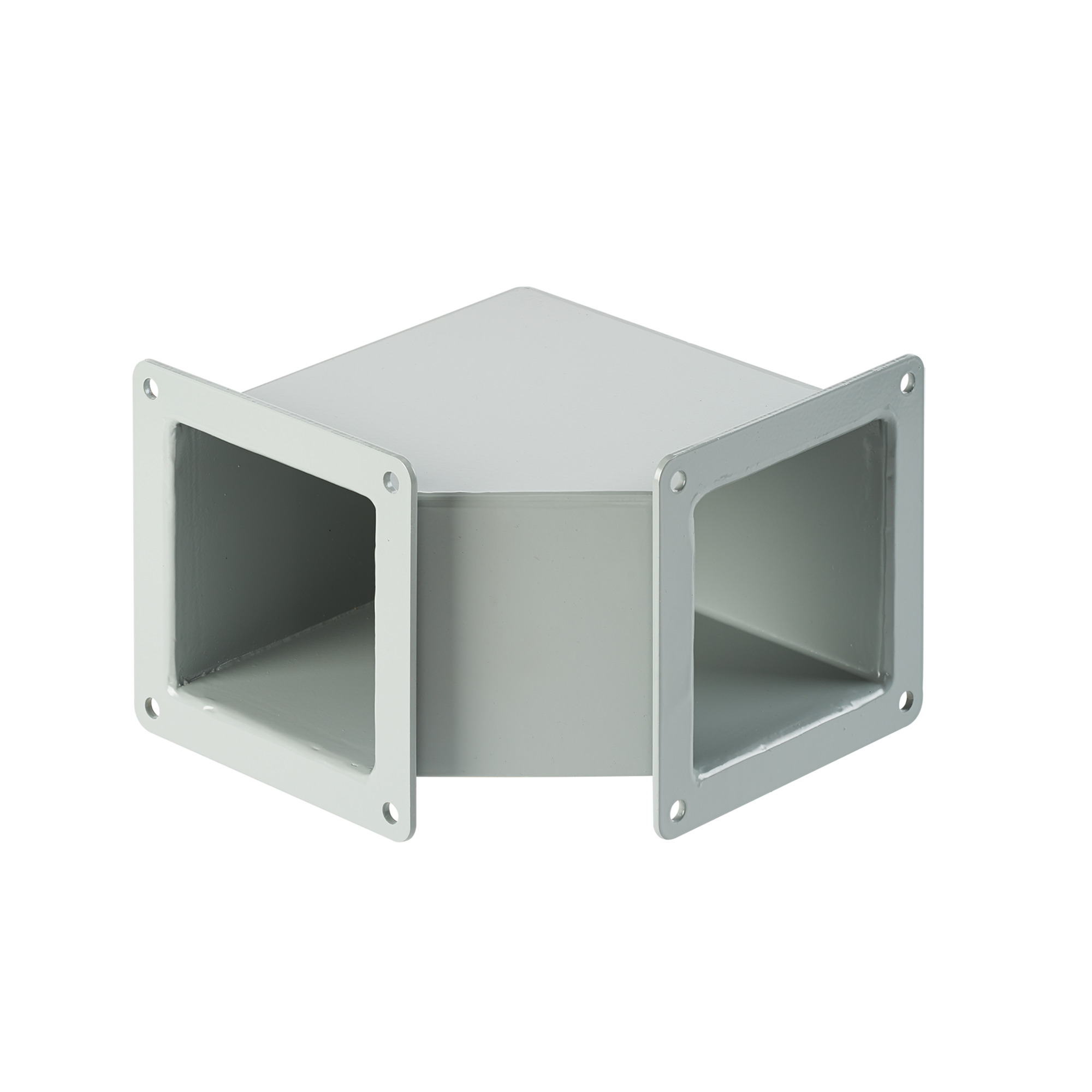 Elbow 90-Degree Feed-Through Wireway, 6.00x6.00, Gray, Mild Steel