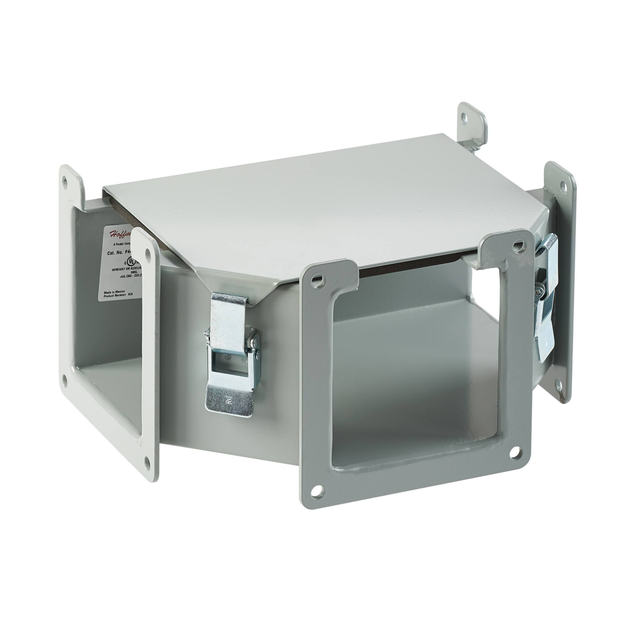 Tee Fitting Lay-in Hinged Cover Top Opening, 8.00x8.00, Gray, Steel