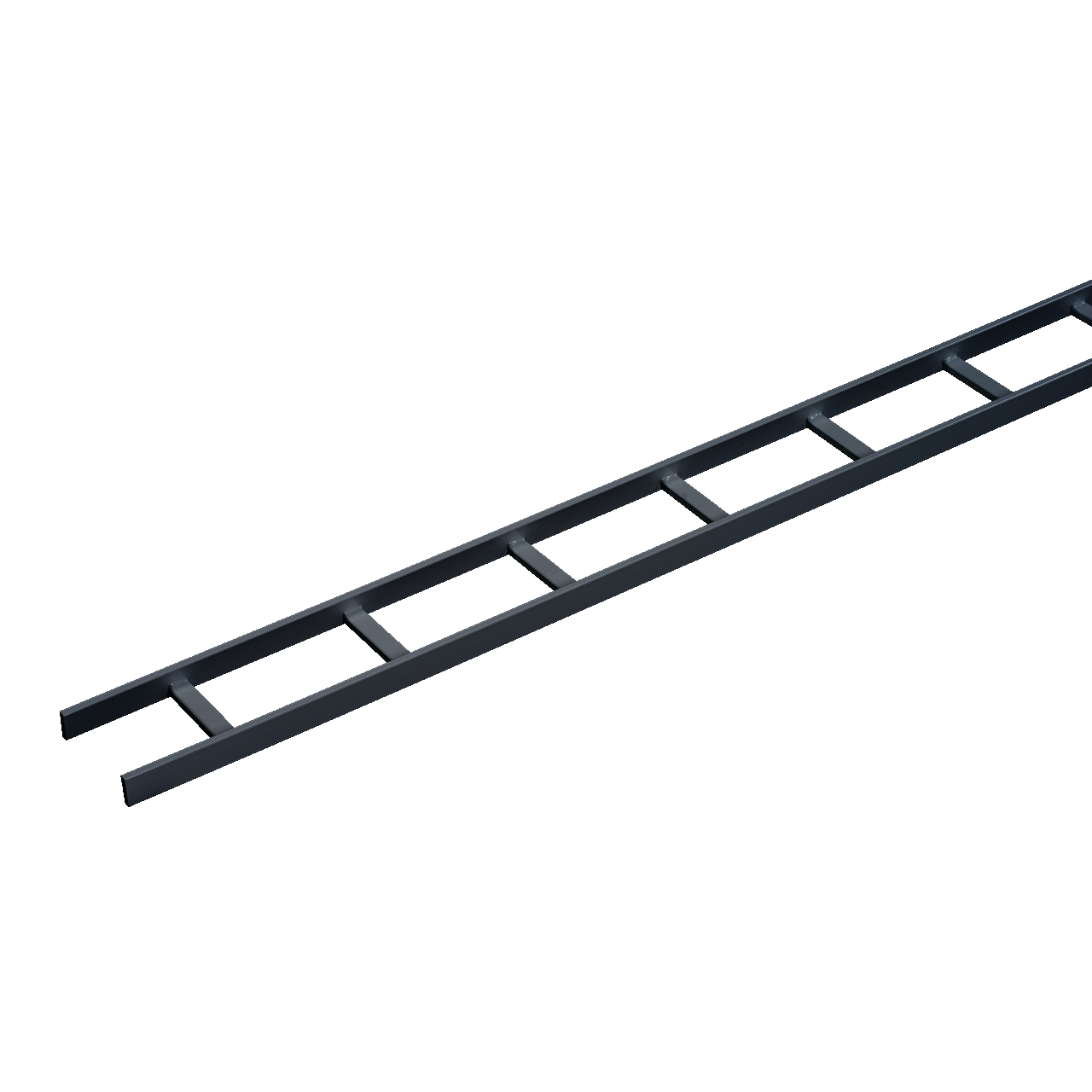 Ladder Rack Straight Sections (cULus Classified), 6.00 wide, Black, Steel