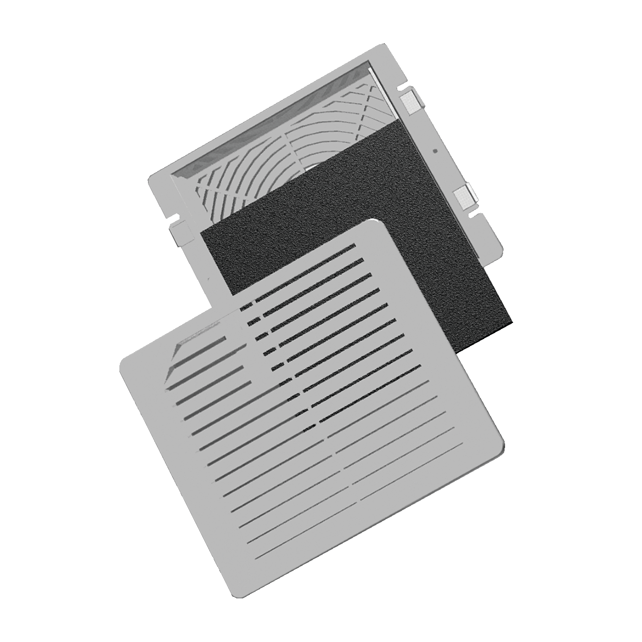 TFP Exhaust Grilles, fits 10 in. Pkg, Lt Gray, ABS