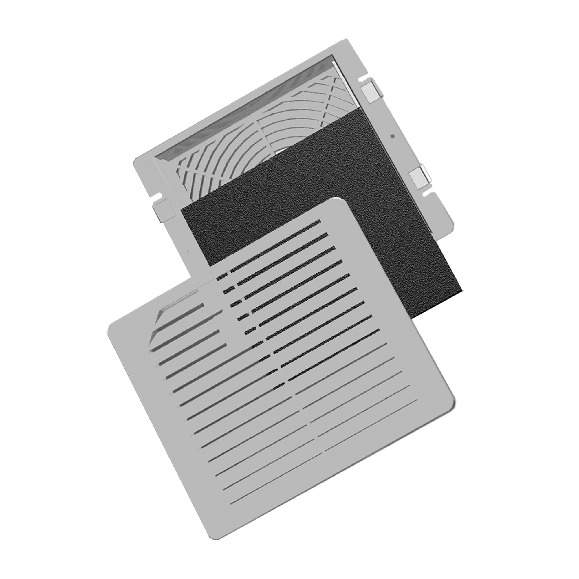 TFP Exhaust Grille fits 10-inch Package, 11.77x12.94x33.53, Light Gray, ABS
