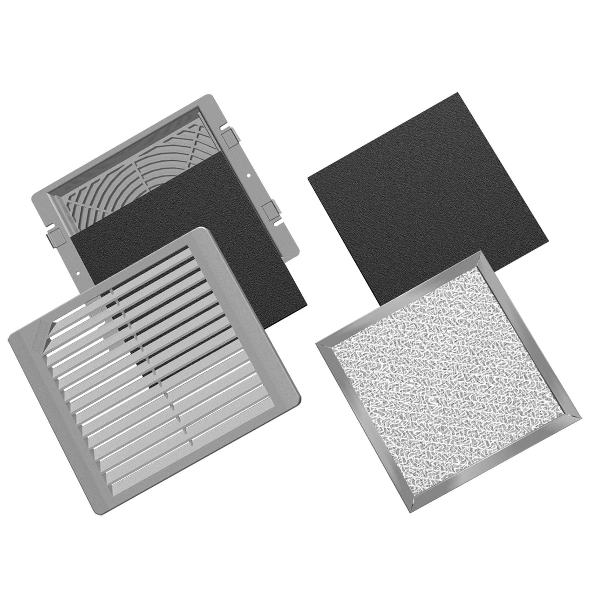 TFP Replacement Filter Type 12 for TFP4 Fan Quantity 5, 4-inch, Light Gray, Aluminum