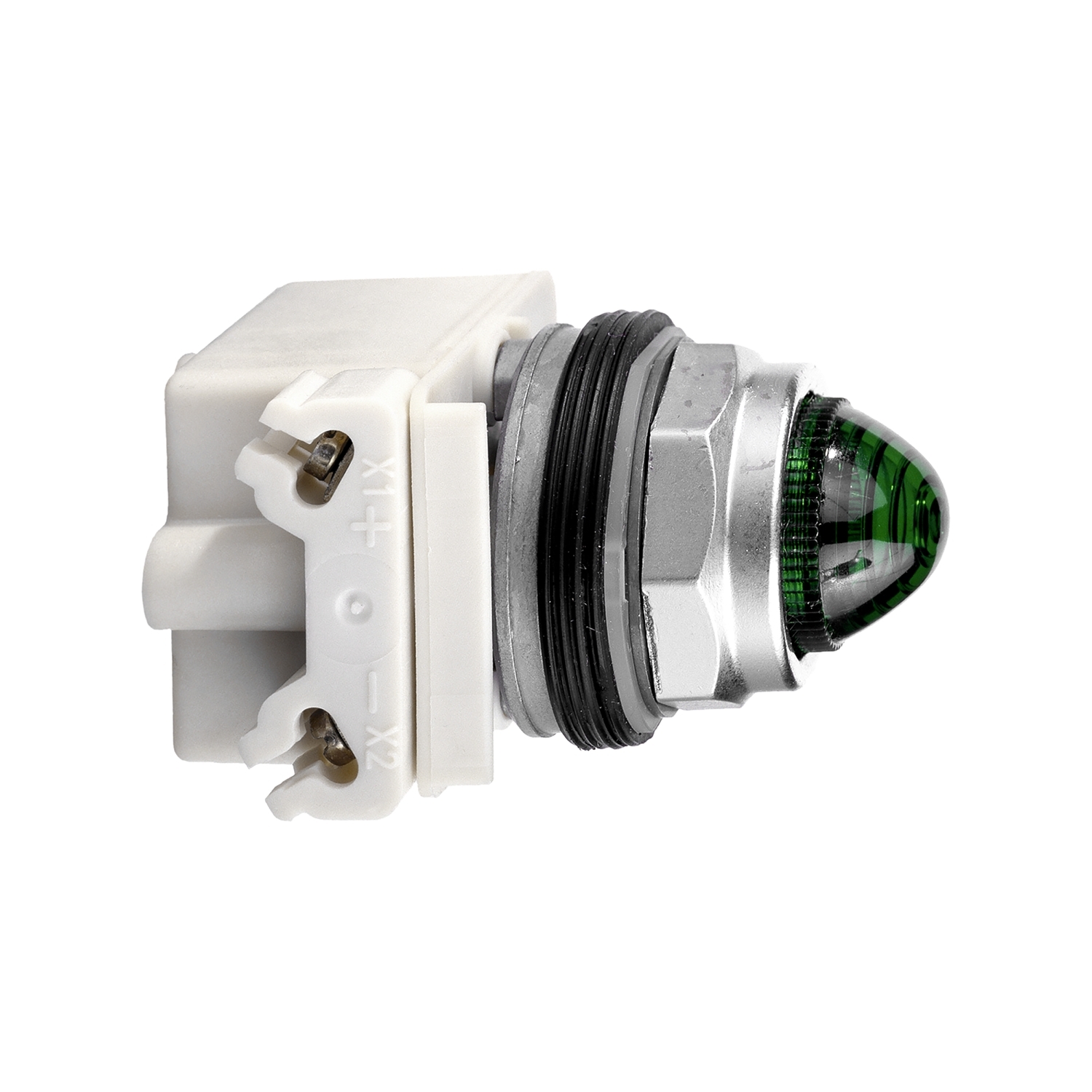 Pilot light, Harmony 9001K, metal, polycarbonate, domed, green, 30mm, LED green, 24...28V