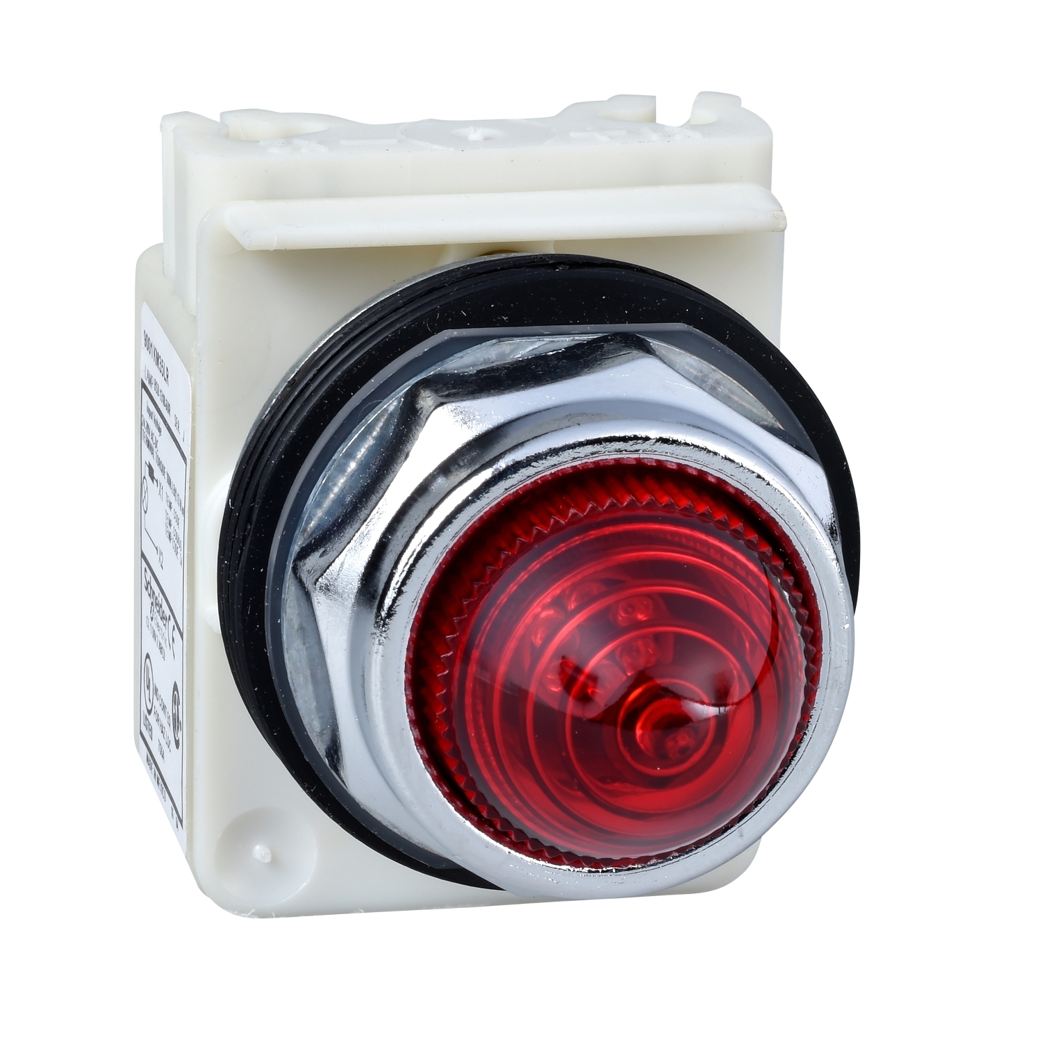 Pilot light, Harmony 9001K, metal, polycarbonate, domed, red, 30mm, LED red, 120V