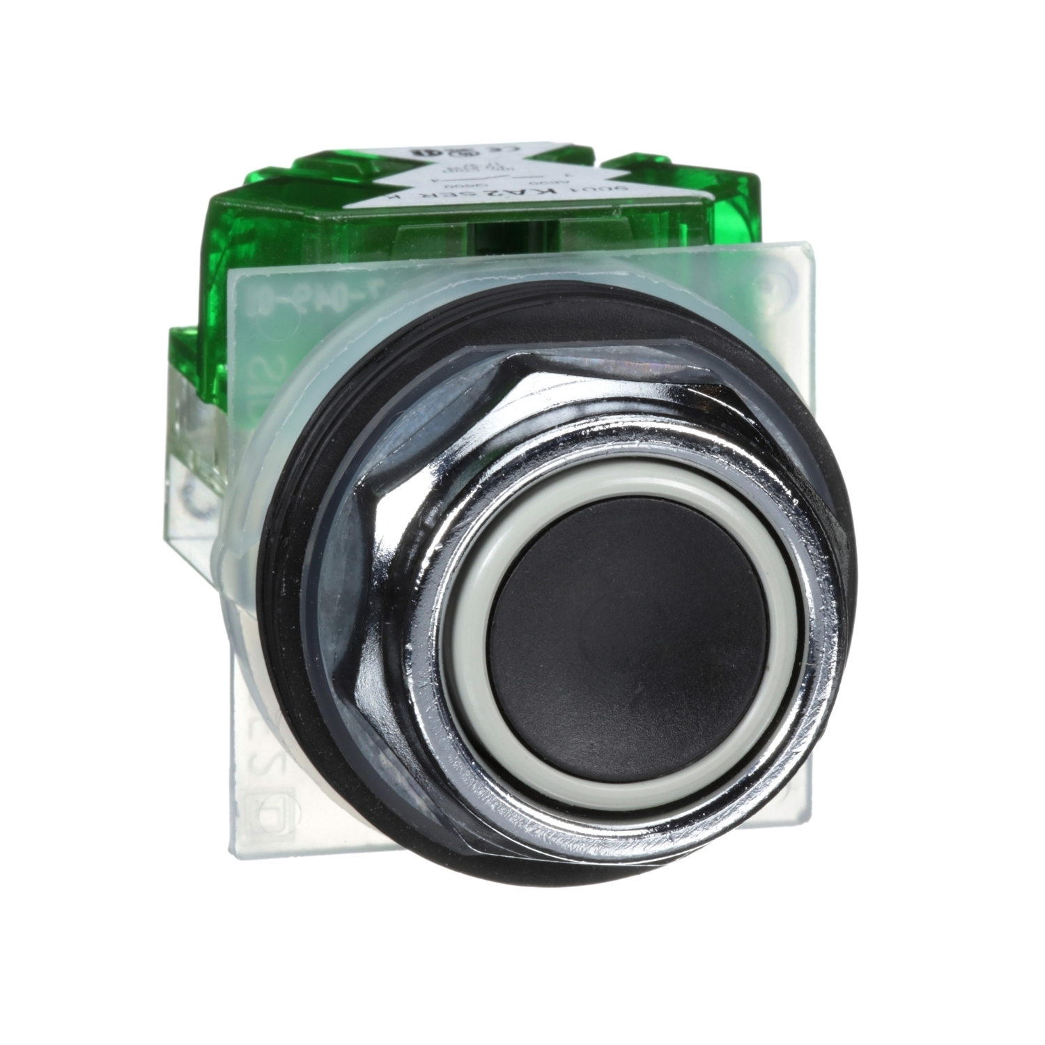 30mm Push Button, Type K, push button, full guard, black, 1 NO